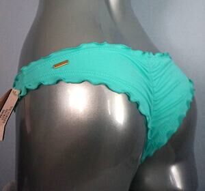 Victoria's Secret Aqua Seafoam Glow Ruffle Itsy Ruched Bikini Bottom XS